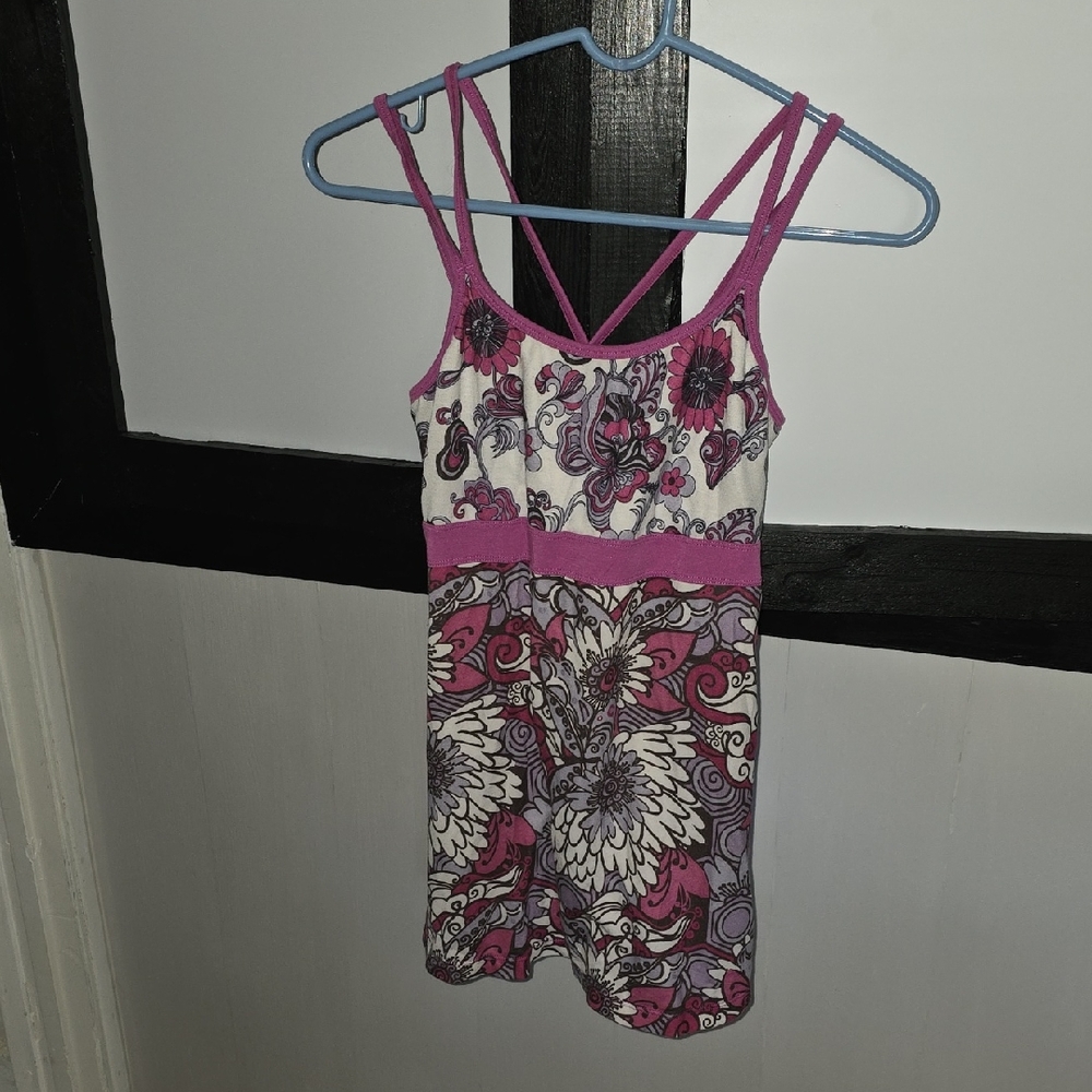 Floral Pink and Purple Strappy Dress